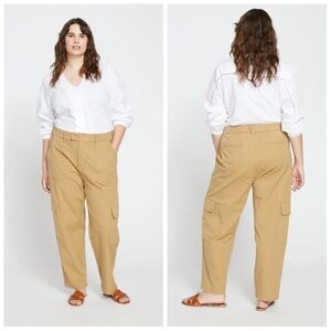 New Universal Standard Karlee Stretch Twill Cargo Pants Vinatge Khaki  6…